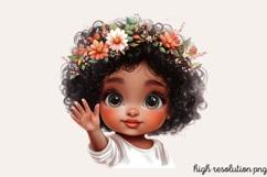 Peekaboo African Black Girl Clipart PNG Product Image 1