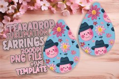 Cheerful Smile Pattern Teardrop Earring Sublimation Product Image 1
