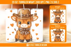 Highland Cow Tumbler Wrap Designs, Sublimation Wrap Product Image 1