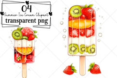 Whimsical Summer Ice Cream Clipart Watercolor PNG Product Image 1