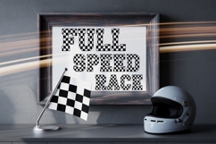 Checkered Varsity Font | Racing Font | Retro Display Font Product Image 7