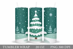 Christmas Tree Tumbler Sublimation. Christmas Tumbler Design Product Image 1
