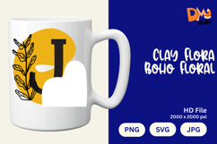 Clay Flora Boho Floral Monogram Product Image 1
