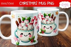 Cute Christmas mug PNG wrap, Hot cocoa coffee mug PNG Product Image 2