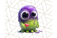 Slime Monster Clipart, Colorful Goo Graphics Png Product Image 4
