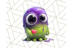 Slime Monster Clipart, Colorful Goo Graphics Png Product Image 4