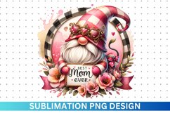 Best MOM Ever - Mother&#039;s Day Gnome Clipart Product Image 1