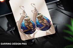 Stained Glass Owl Earring Design Product Image 1