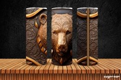 Tooled Leather Bear Tumbler | Skinny 20 oz | Sublimation Product Image 4