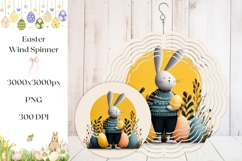 Cartoon Easter Bunny Wind Spinner, Easter Wind Spinner Print Product Image 1