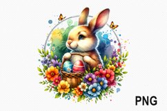 Easter Day Bunny Sublimation - Easter Day Clipart PNG Design Product Image 1