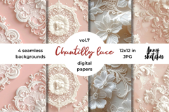 Coquette Lace Valentine Digital Paper Kit Rococo Patterns Product Image 1