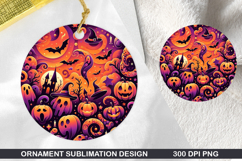 Halloween Stained Glass Ornament PNG, Digital Download File Product Image 1