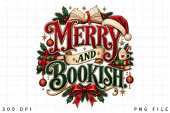 Merry and Bookish Christmas Book Lover Design, Cozy Holiday Product Image 4