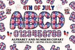 4th July Alphabet png clipart, independence letters doodle Product Image 1