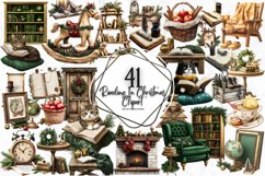 Reading In Christmas Clipart Product Image 1