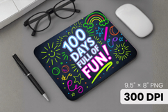 100 days of school Mouse Pad, Teacher PNG Sublimation Design Product Image 1