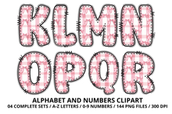 Coquette Bow Patchwork Alphabet PNG Letters &amp; Numbers 300DPI Product Image 3