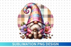 Easter Coffee Gnome Sublimation - Clipart PNG Product Image 1