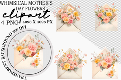 Whimsical Mother's Day Flowers Clipart Watercolor png Product Image 1