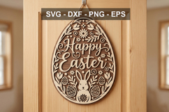 Happy Easter Hanger Cut File for Cricut and Laser Product Image 1