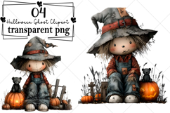 Halloween Ghost Clipart Watercolor PNG Product Image 1