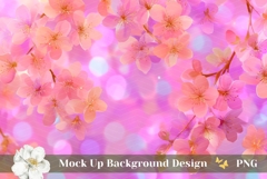 Floral Background Mockup, Pink Flowers Background Product Image 1