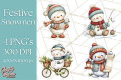 Christmas Snowman Clipart PNG Winter Holiday Characters Pnga Product Image 1