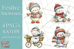 Christmas Snowman Clipart PNG Winter Holiday Characters Pnga Product Image 1