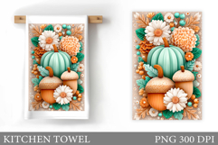 Pumpkin Kitchen Towel Design. Fall Kitchen Towel Sublimation Product Image 1