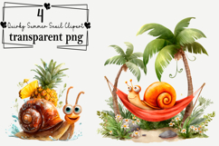 Quirky Summer Snail Clipart Watercolor PNG Product Image 1