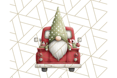 Vintage Truck Christmas Gnomes Clipart PNG, Cute Gnome Png Product Image 4
