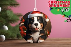 Winter Pup 3D Ornament with Santa Cap PNG Product Image 1