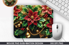 Flowers Mouse Pad Sublimation,Christmas Mouse Pad PNG Design Product Image 1