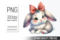 Cute Bunny , Animal Sublimation Clipart PNG Product Image 1