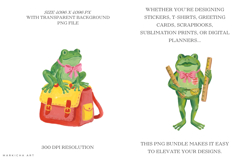 School Frogs Clipart Product Image 2