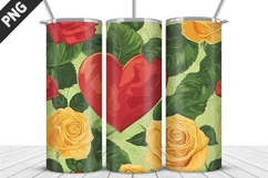 Rose Tumbler Sublimation | Valentine's Day Tumbler Wrap Product Image 5