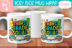 BUNDLE Cute Teacher mug Wraps PNG, cute school mugs template Product Image 4