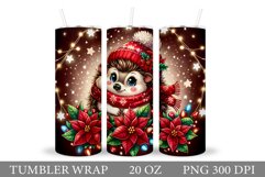 Christmas Hedgehog Tumbler. Christmas Tumbler Sublimation Product Image 1
