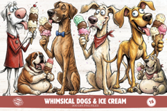 Whimsical Cats &amp; Ice Cream Clipart Product Image 1