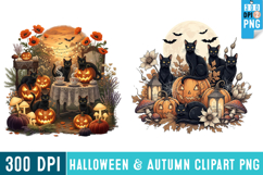 Gothic Halloween Cat Sublimation,Halloween Sublimation png Product Image 1