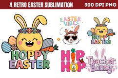 Retro Easter Sublimation PNG Product Image 1