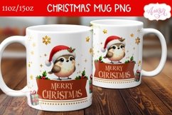 Merry Christmas mug wrap PNG, bird lover mug template png Product Image 2