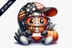 Halloween Football Sublimation - Clipart PNG Design Product Image 1