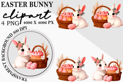 Watercolor Easter Bunny Clipart PNG Product Image 1