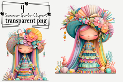 Summer Girls Clipart Watercolor PNG Product Image 1