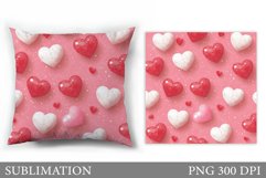 Hearts Pillow Design. Valentines Pillow Sublimation Product Image 1