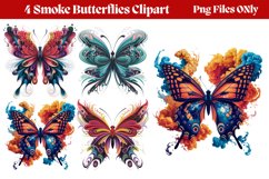 Smoke Butterflies Clipart PNG Product Image 1