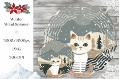 Cat Wind Spinner Sublimation, Winter Forest Wind Spinner Product Image 1