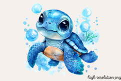 Pastel Cute Mermaid Watercolor Clipart PNG Product Image 1
